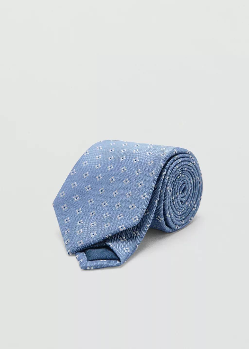 LT-PASTEL BLUE Geometric patterned silk tie, Light-Pastel Blue, medium