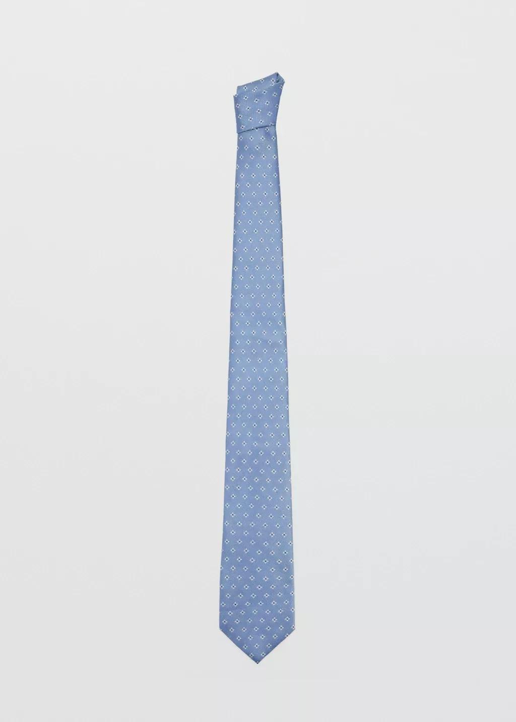 LT-PASTEL BLUE Geometric patterned silk tie, Light-Pastel Blue, medium