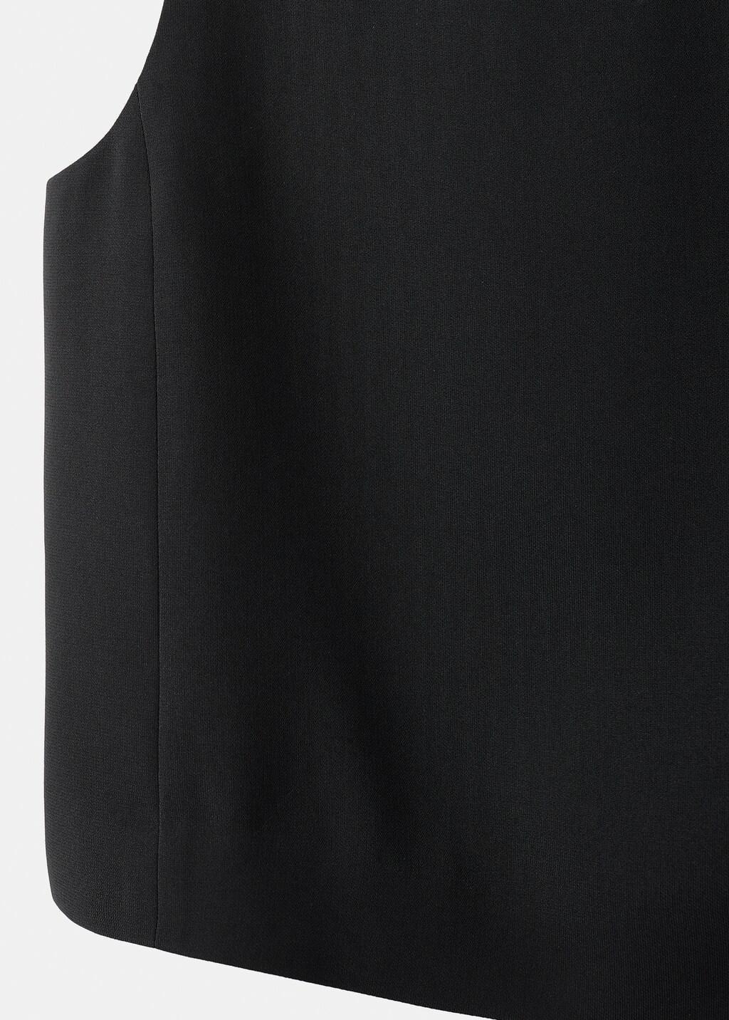 Black Cropped Suit Waistcoat, 0201_99, medium