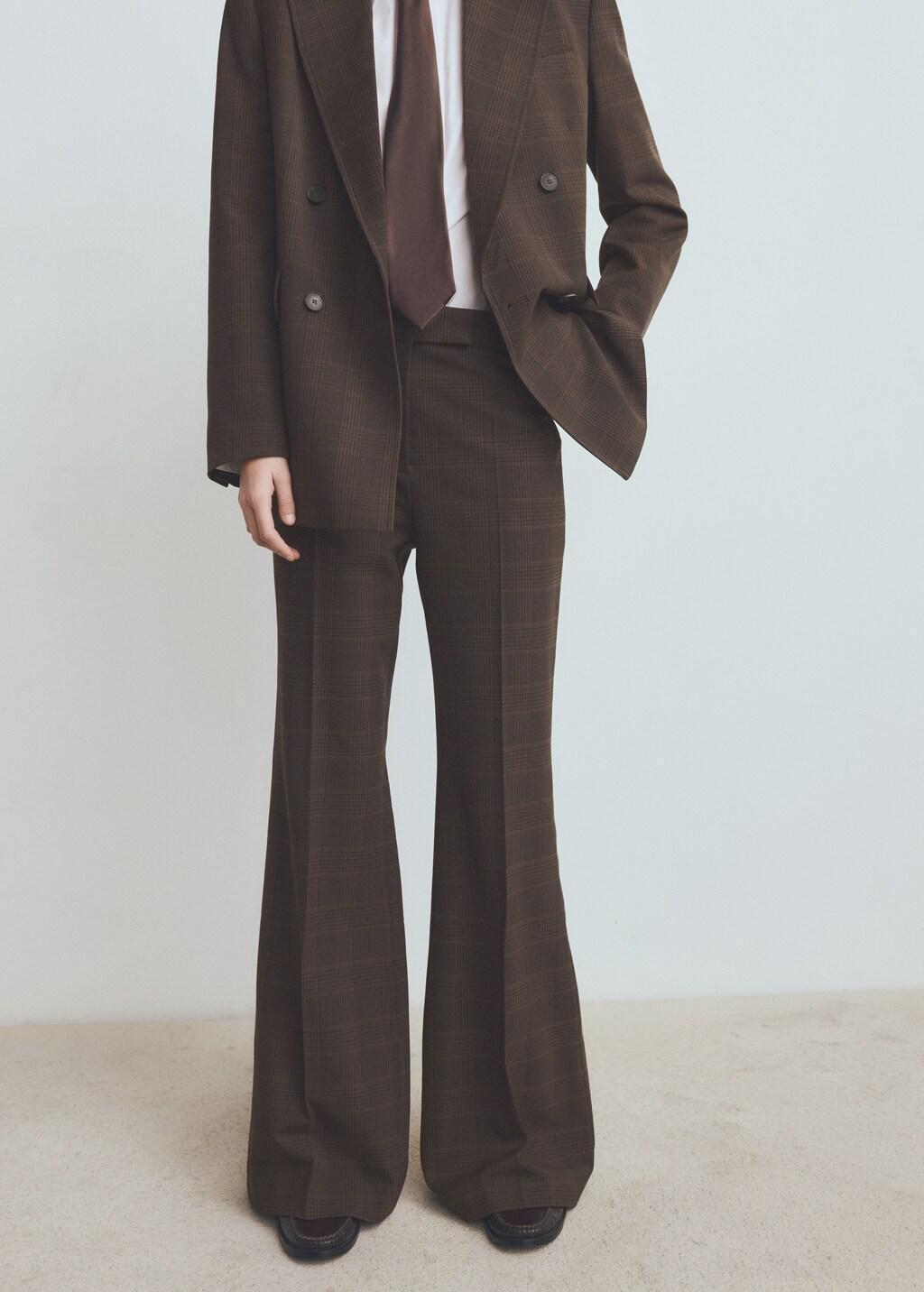 Brown Check Suit Trousers, 0201_30, large image number 3