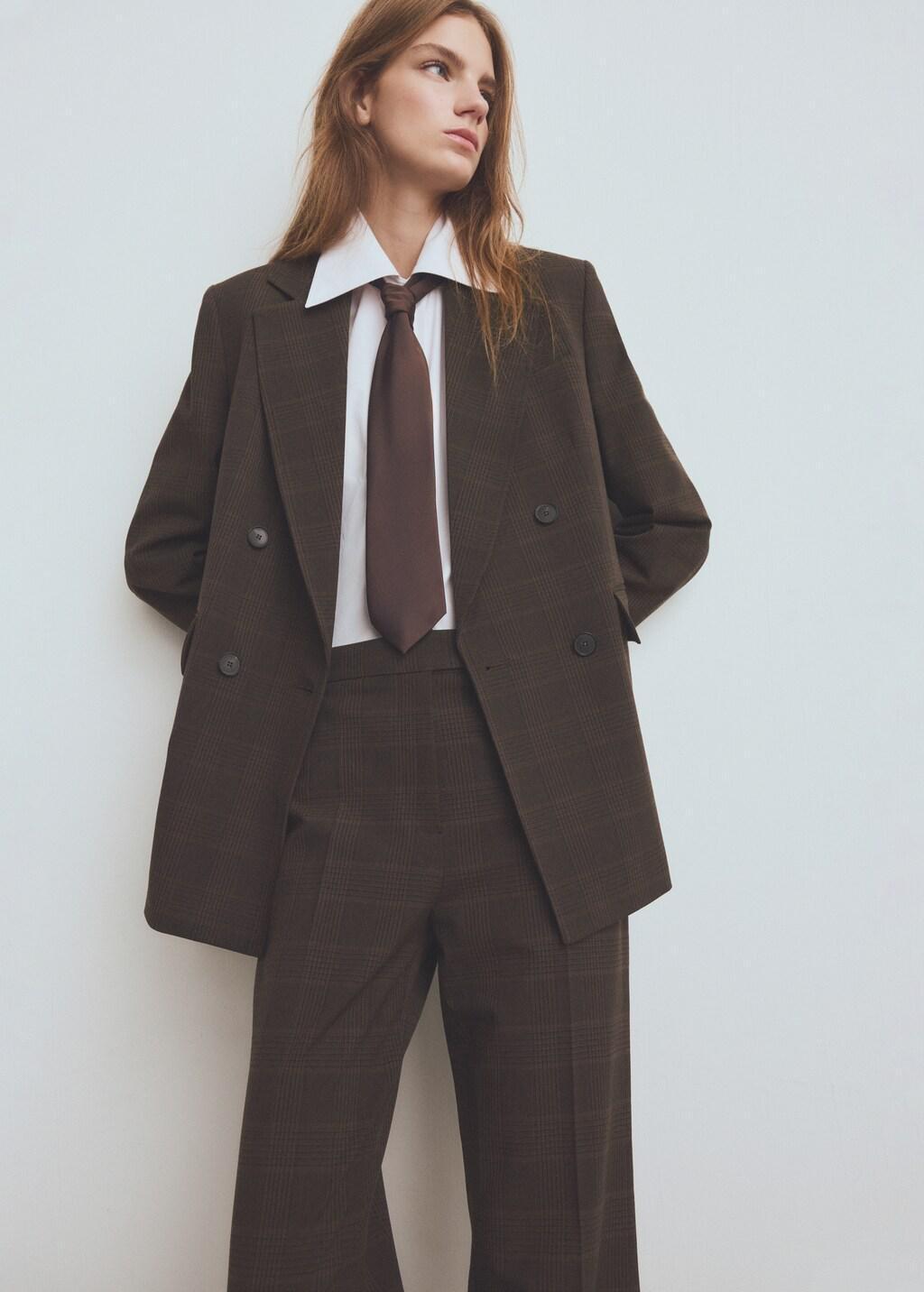 Brown Check Suit Trousers, 0201_30, large image number 4