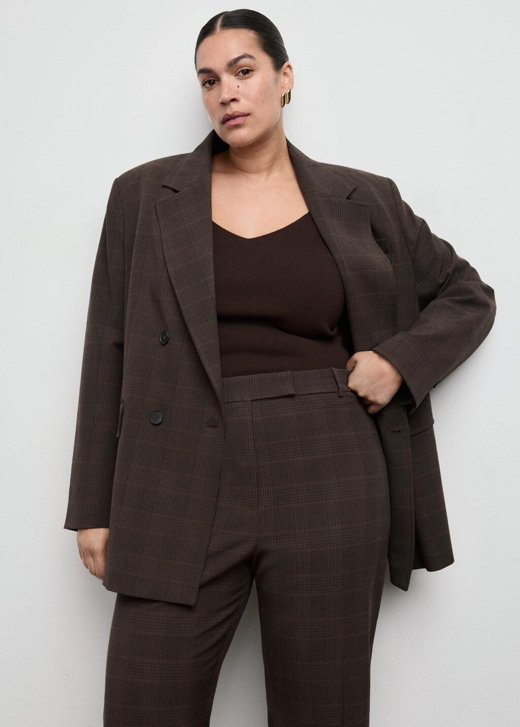 Brown Check Suit Trousers, 0201_30, large image number 6
