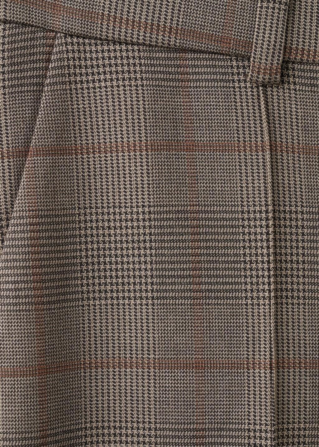 Brown Wool-Blend Check Trousers, Brown, large image number 4