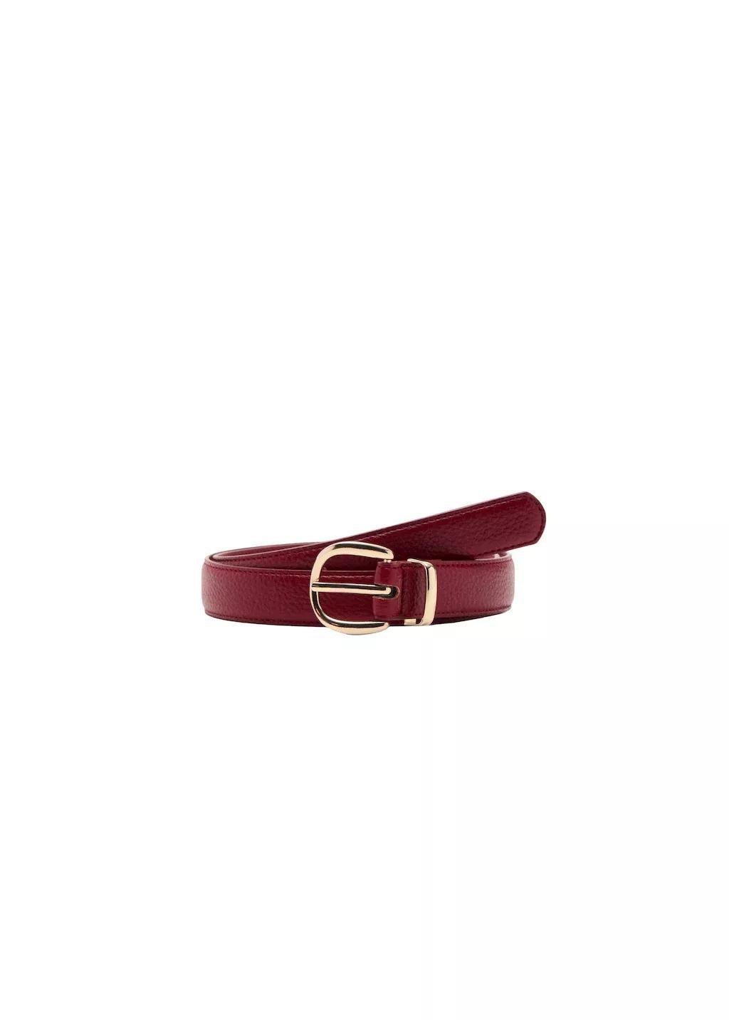 Red Oval Buckle Belt, Red, large image number 2