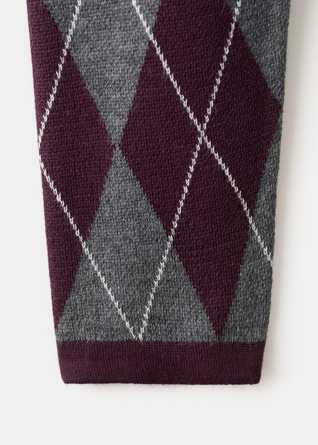Grey Argyle Knit Sweater, Medium Grey, large image number 5