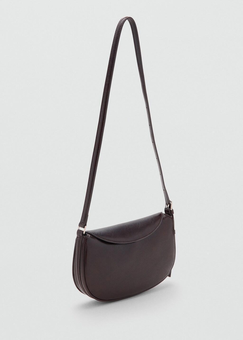Brown Oval Shoulder Bag With Flap, 0201_32, medium