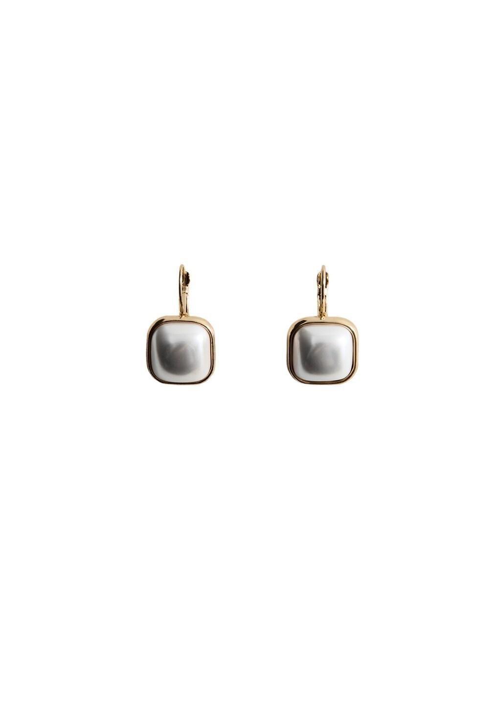 White Square Resin Earrings, 0201_01, large image number 1