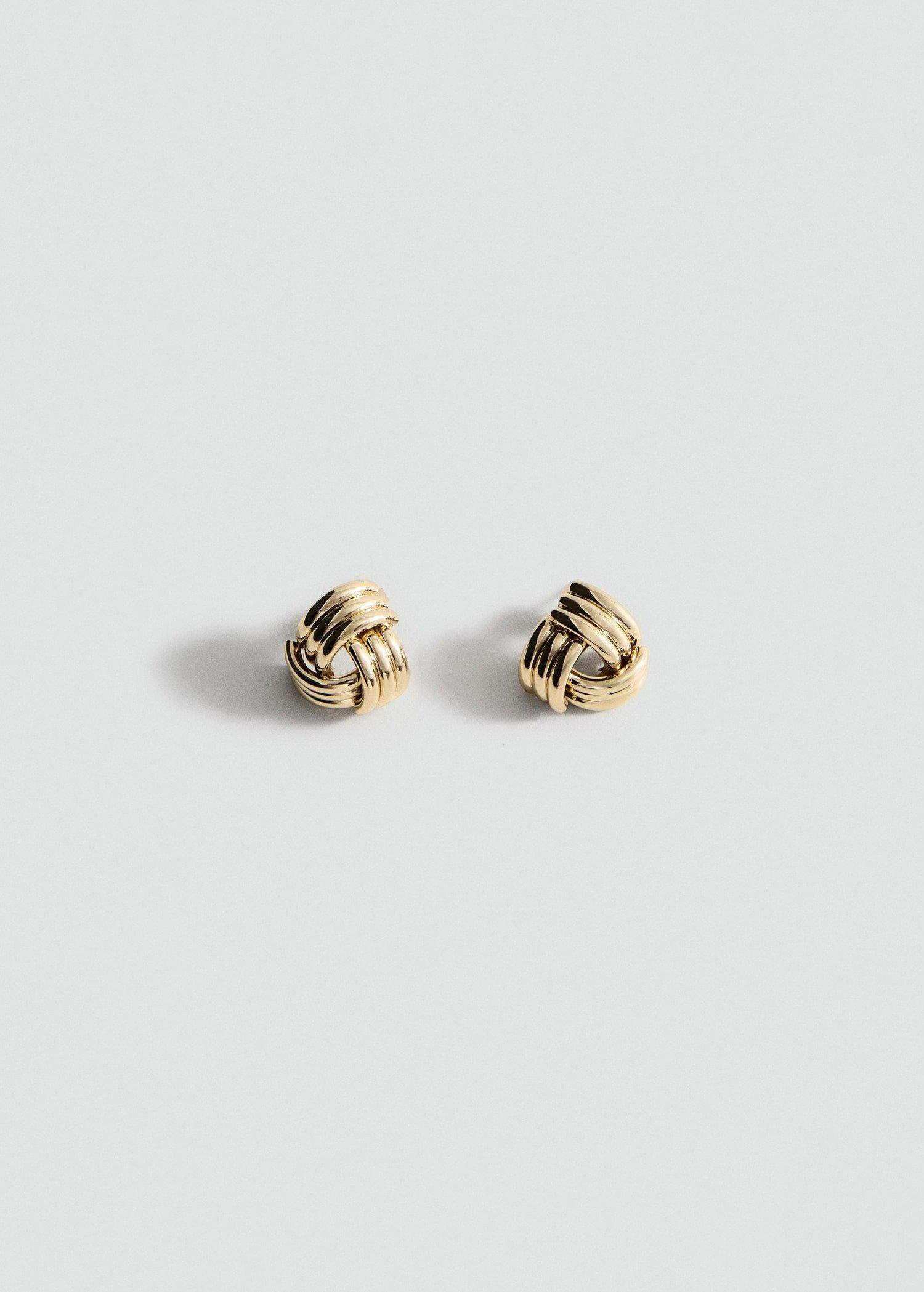 Gold Intertwined Knot Earrings, Gold, large image number 2