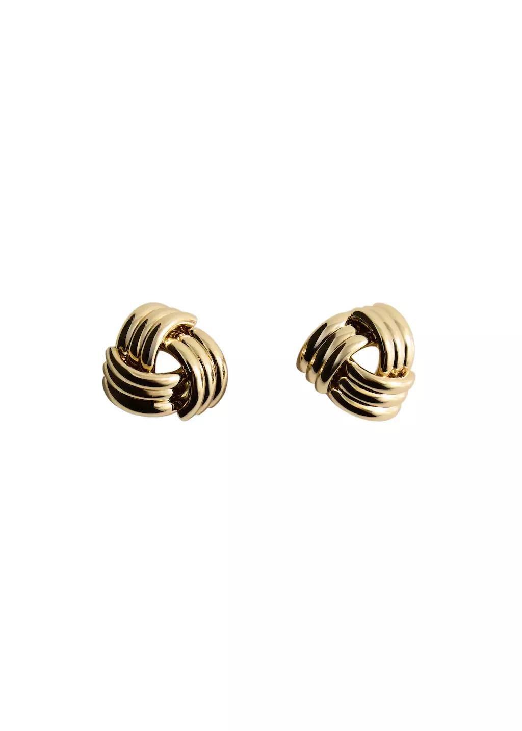 Gold Intertwined Knot Earrings, Gold, large image number 8