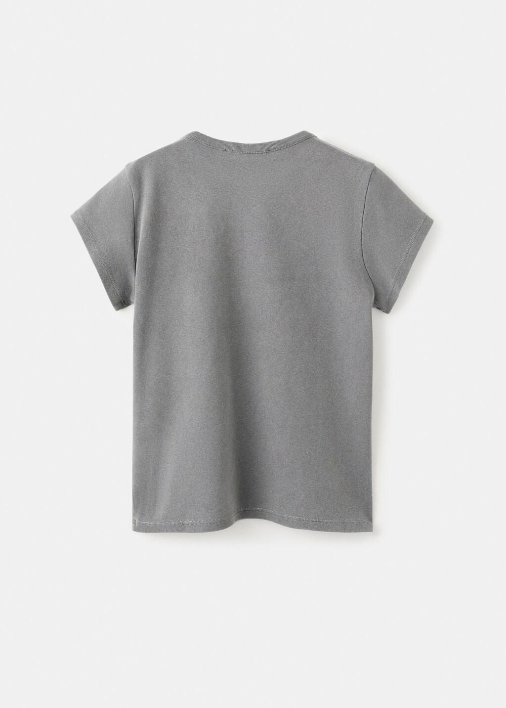 Grey Sparkly Rhinestone T-Shirt, Kids Girls, Charcoal, medium