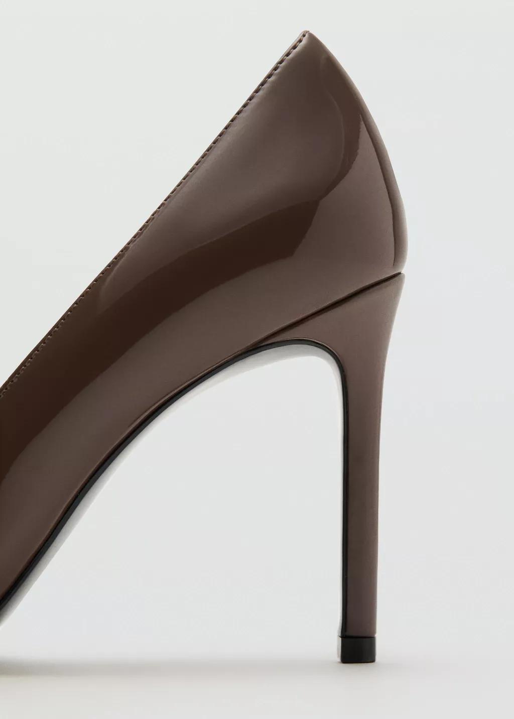 Brown Asymmetrical Patent Leather Court Shoes, 0201_32, medium