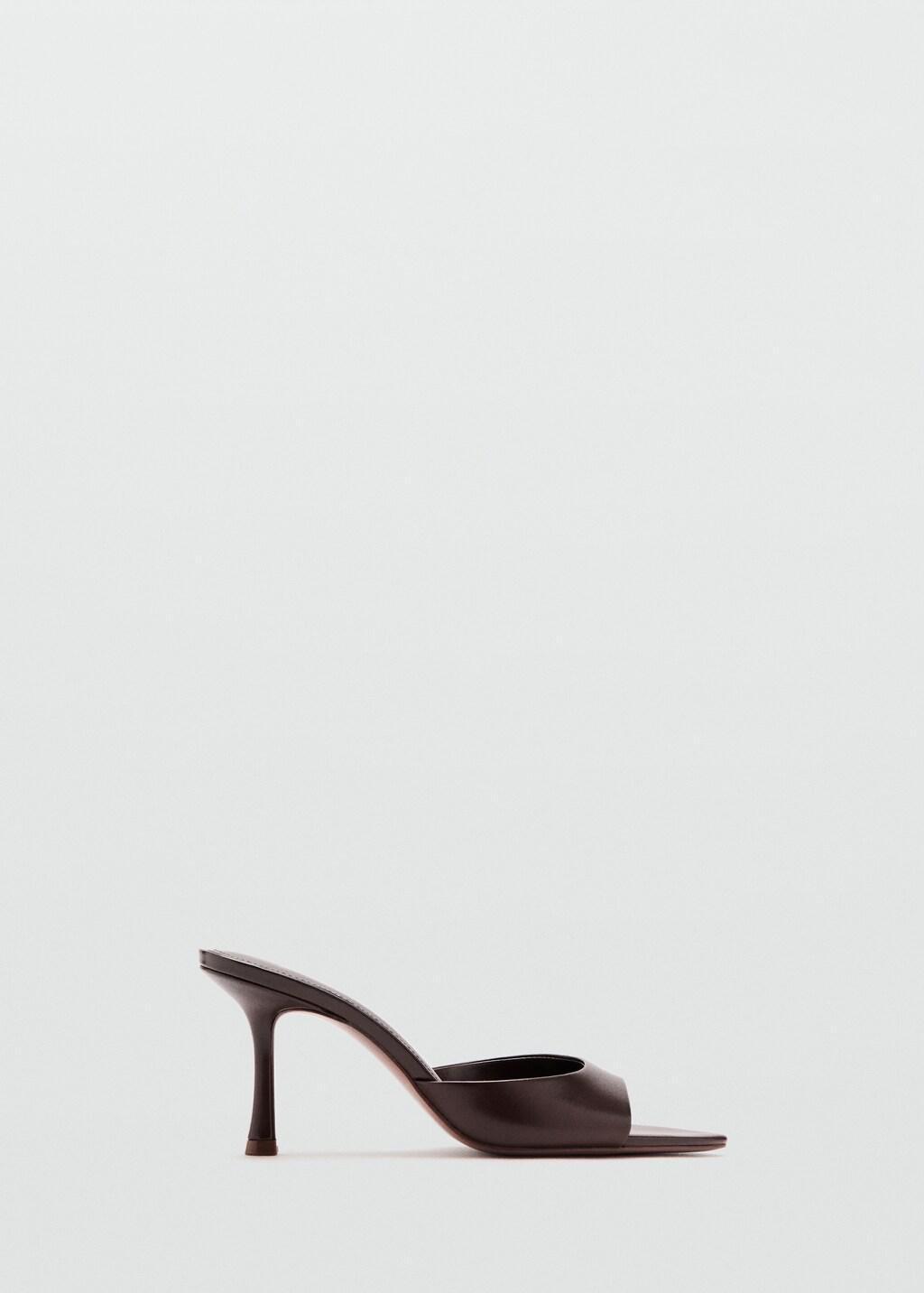 Brown Pointed Heel Sandals, Dark Brown, large image number 3