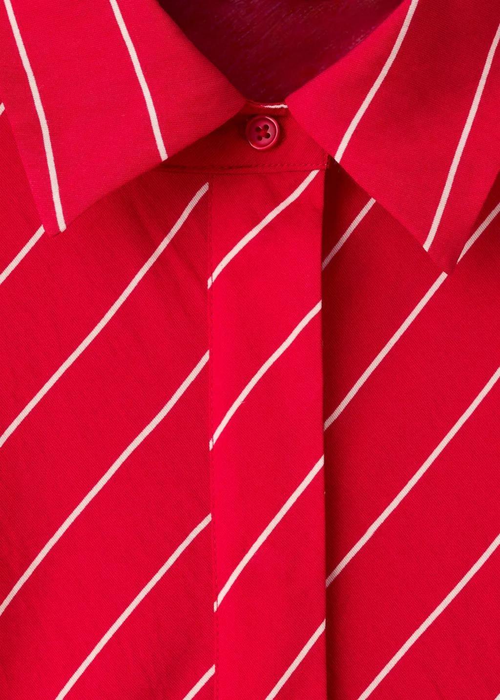 Red Belted Striped Shirt Dress, 0201_70, medium