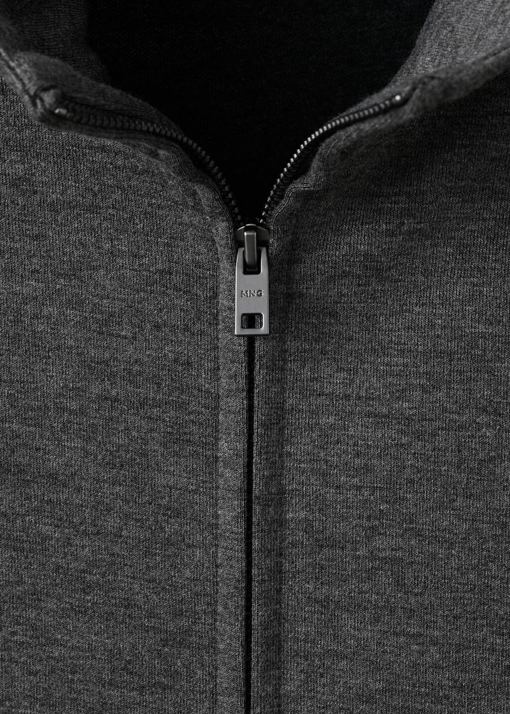 Grey Regular-Fit Zip-Up Hoodie, Dark Grey, large image number 1