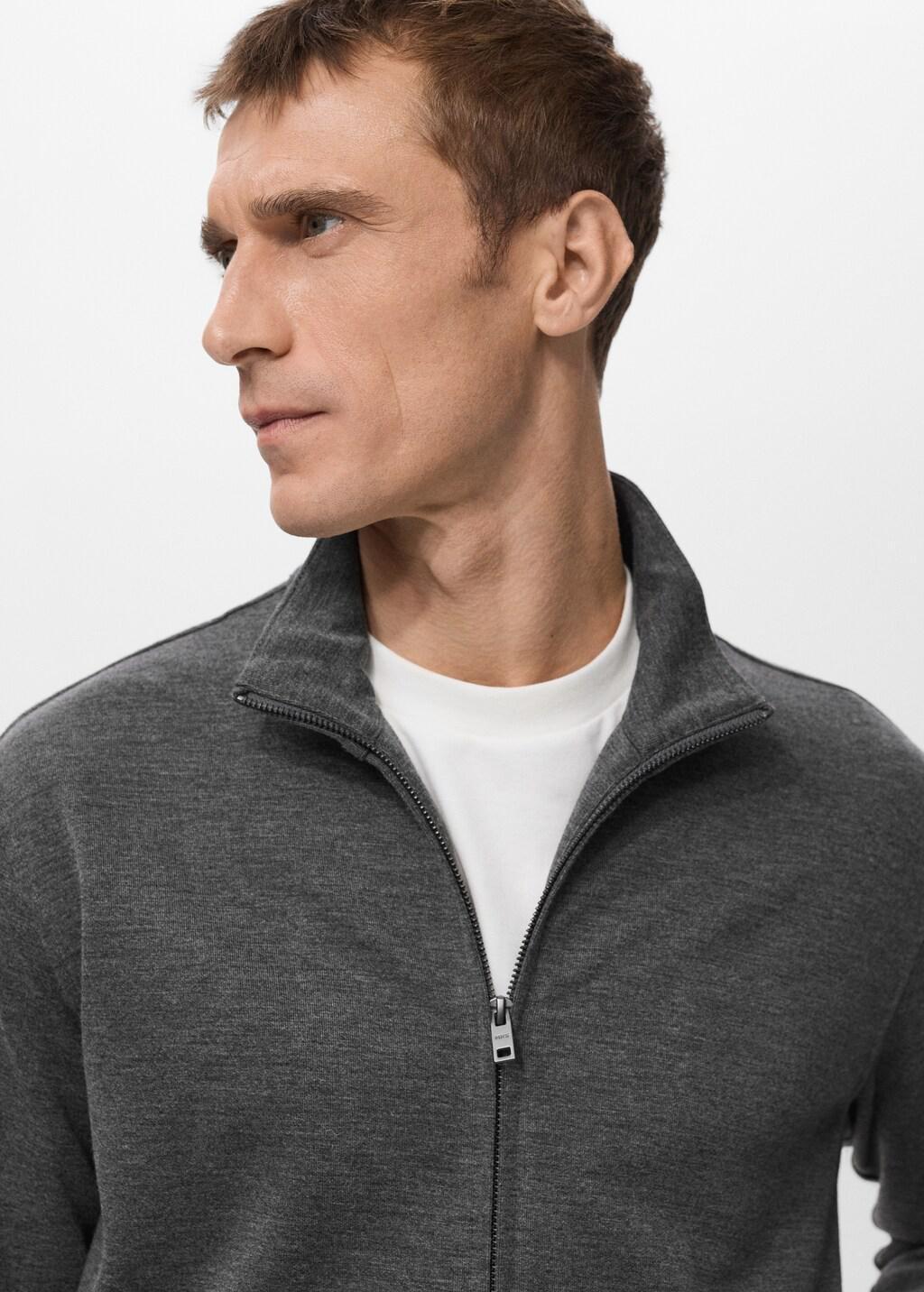 Grey Regular-Fit Zip-Up Hoodie, Dark Grey, large image number 4