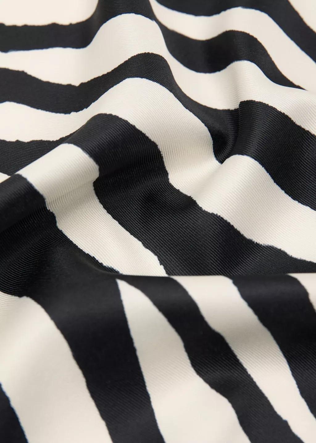 Black Zebra Satin Scarf, 0201_99, large image number 1