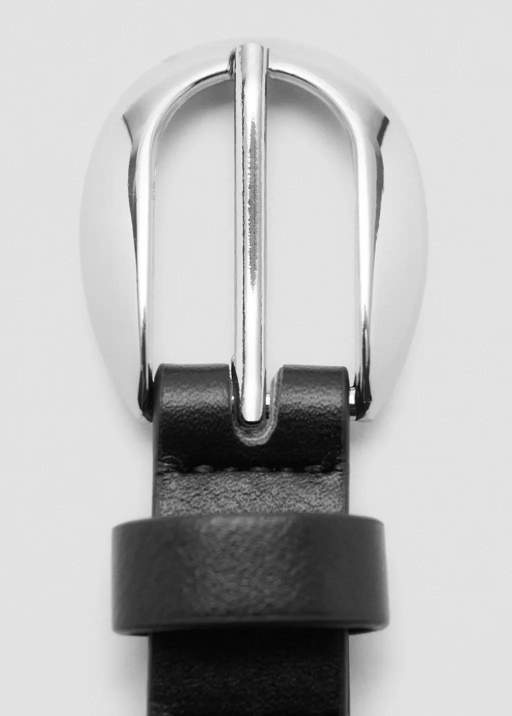 Black Thin Eyelets Belt, Black, large image number 0