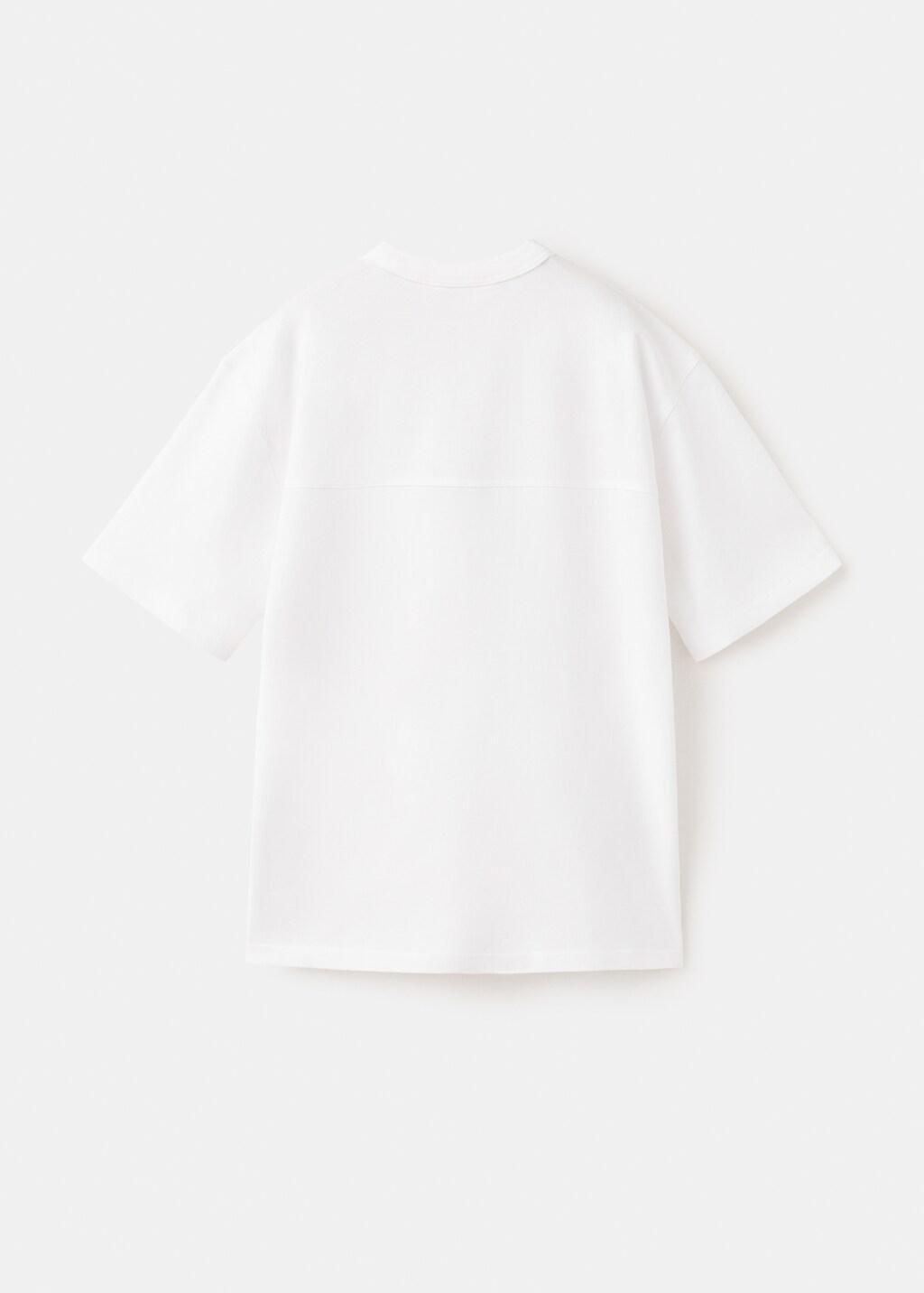 White Cotton T-Shirt With Pocket Detail, Kids Boys, White, large image number 2