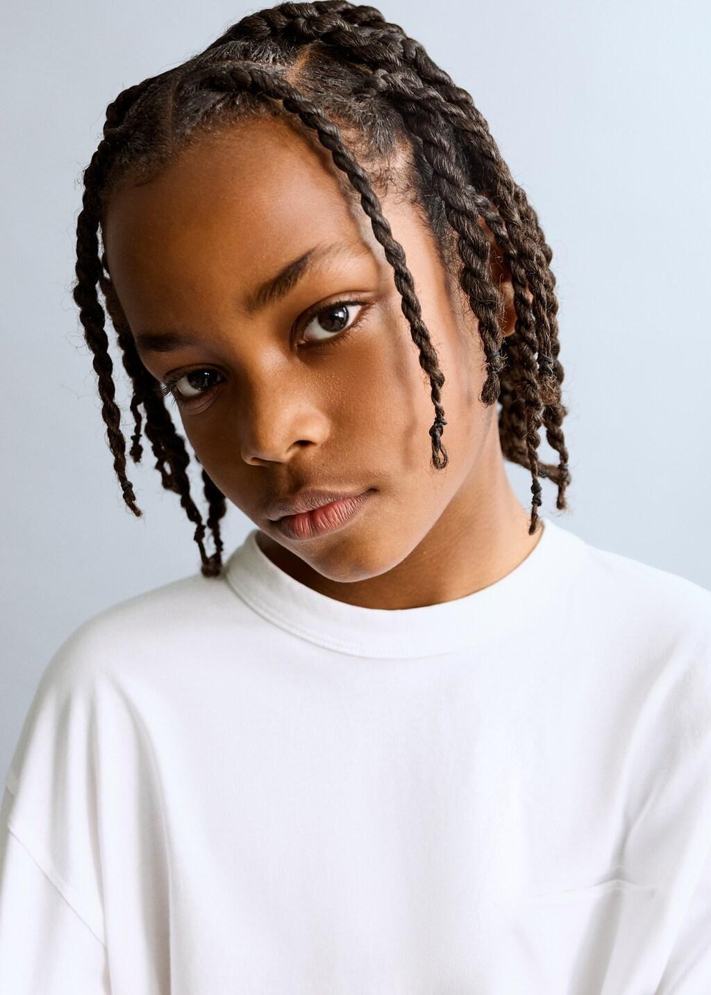 White Cotton T-Shirt With Pocket Detail, Kids Boys, White, large image number 6