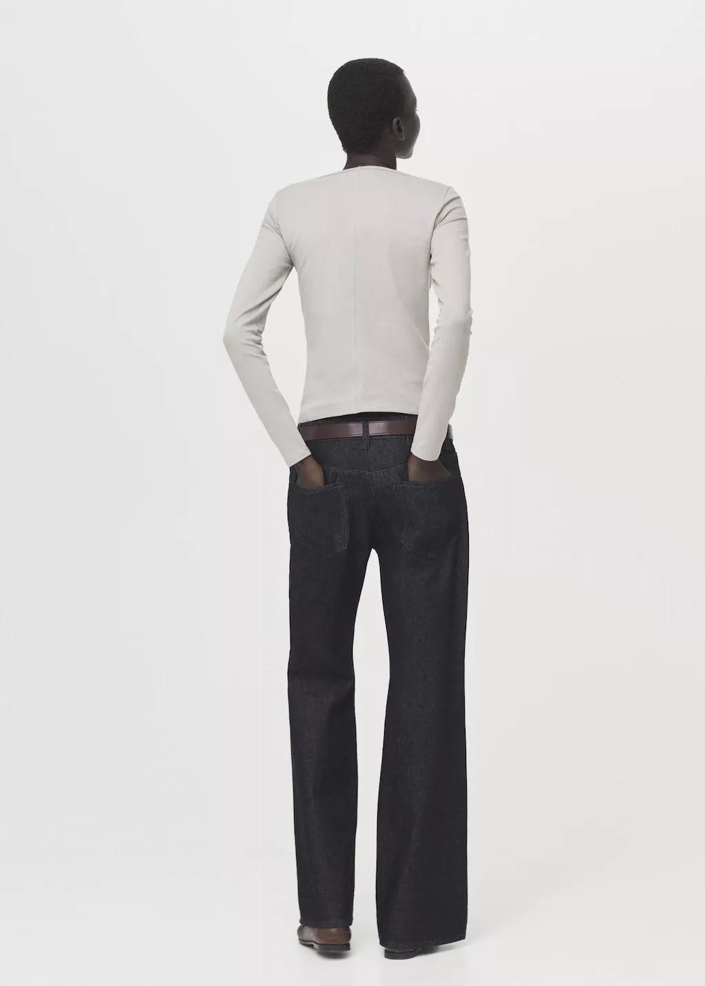 Grey Cotton Boat Neck T-Shirt, 0201_35, large image number 2