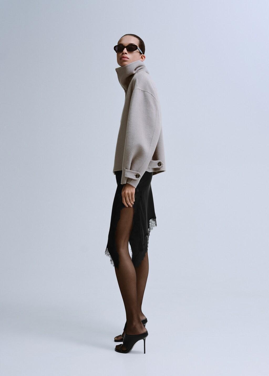 Grey Wool Funnel-Neck Jacket, 0201_92, large image number 0