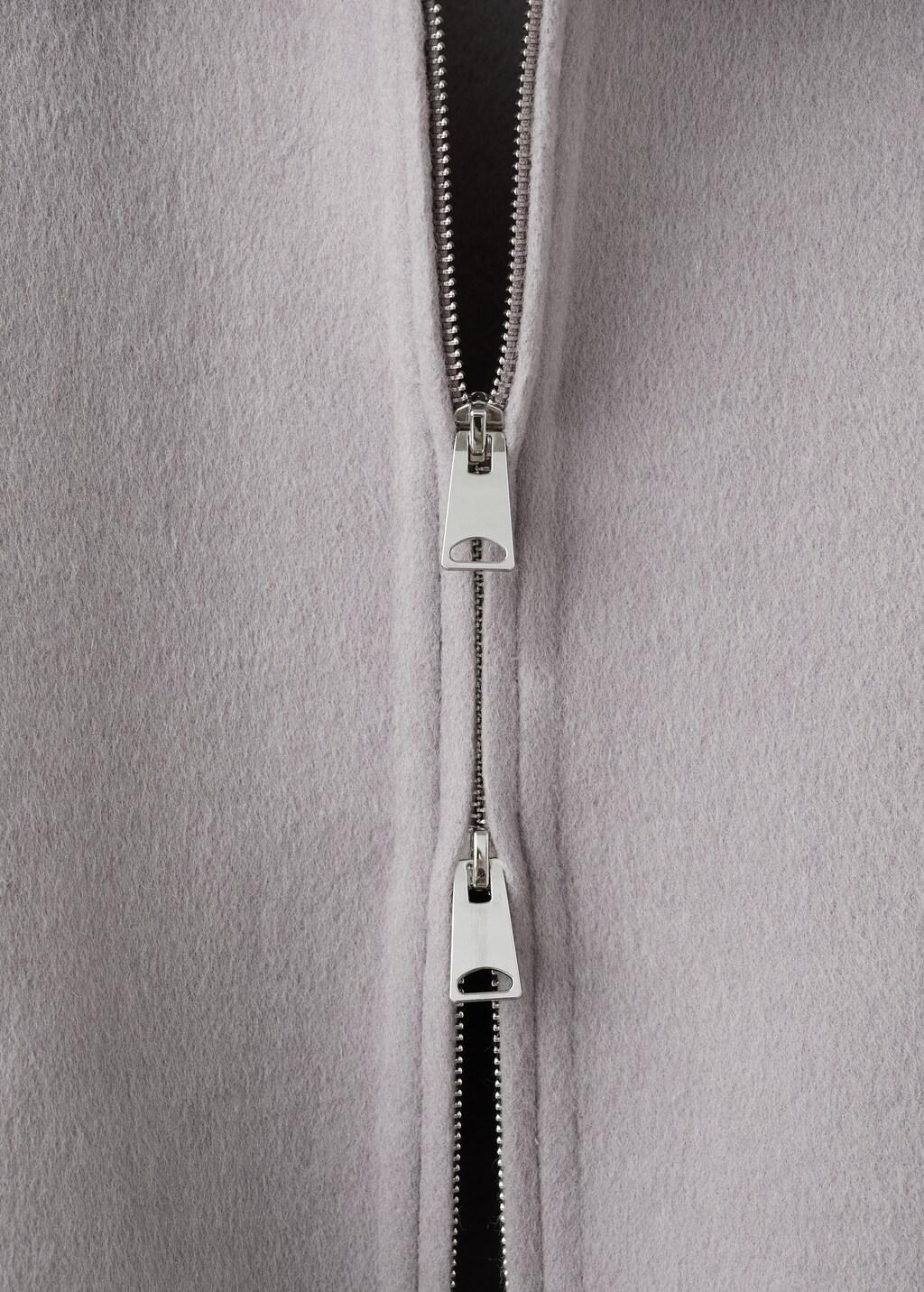 Grey Wool Funnel-Neck Jacket, 0201_92, large image number 5