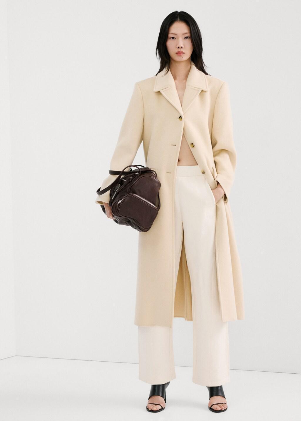 Yellow Elastic Waist Cotton Trousers, 0201_11, medium