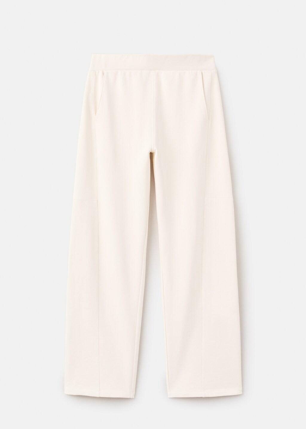 YELLOW Elastic waist cotton trousers, Yellow, large image number 7