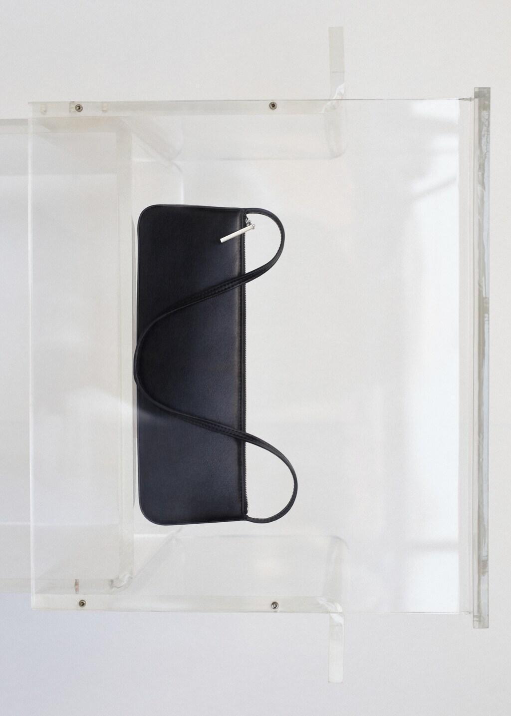 Black Shoulder Bag With Zip, Black, large image number 0