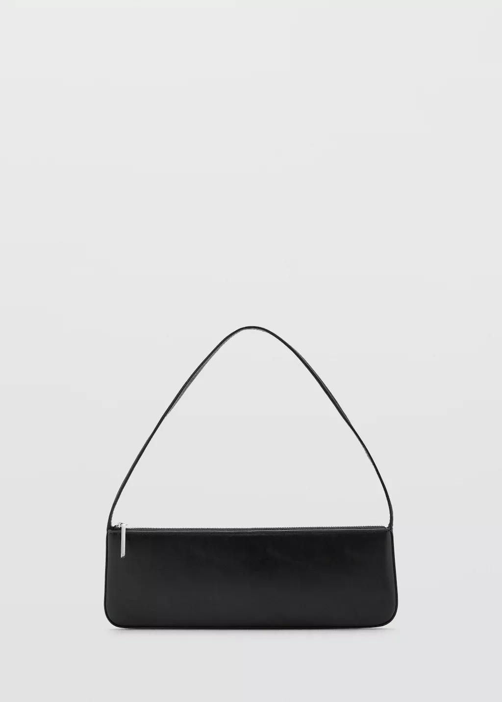 Black Shoulder Bag With Zip, Black, large image number 4
