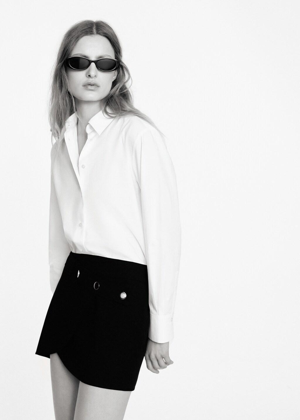 Black Skirt With Belt And Buttons, Black, large image number 3