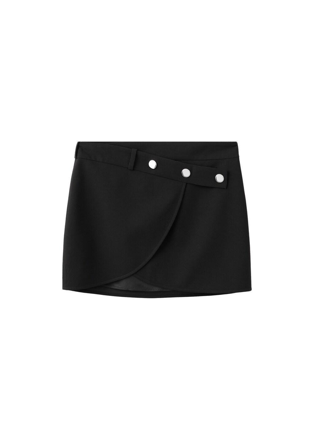 Black Skirt With Belt And Buttons, Black, large image number 5