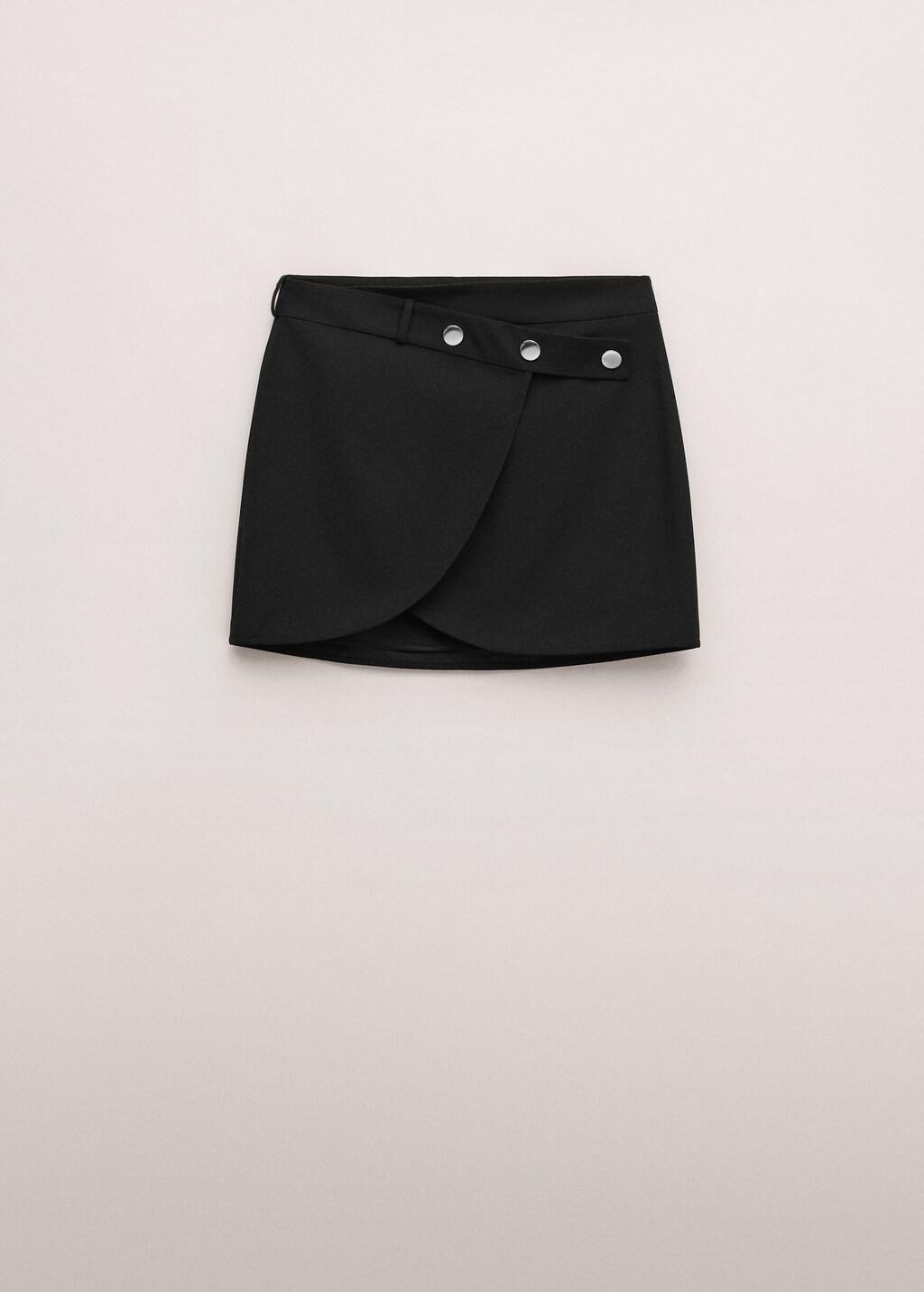 Black Skirt With Belt And Buttons, Black, large image number 6