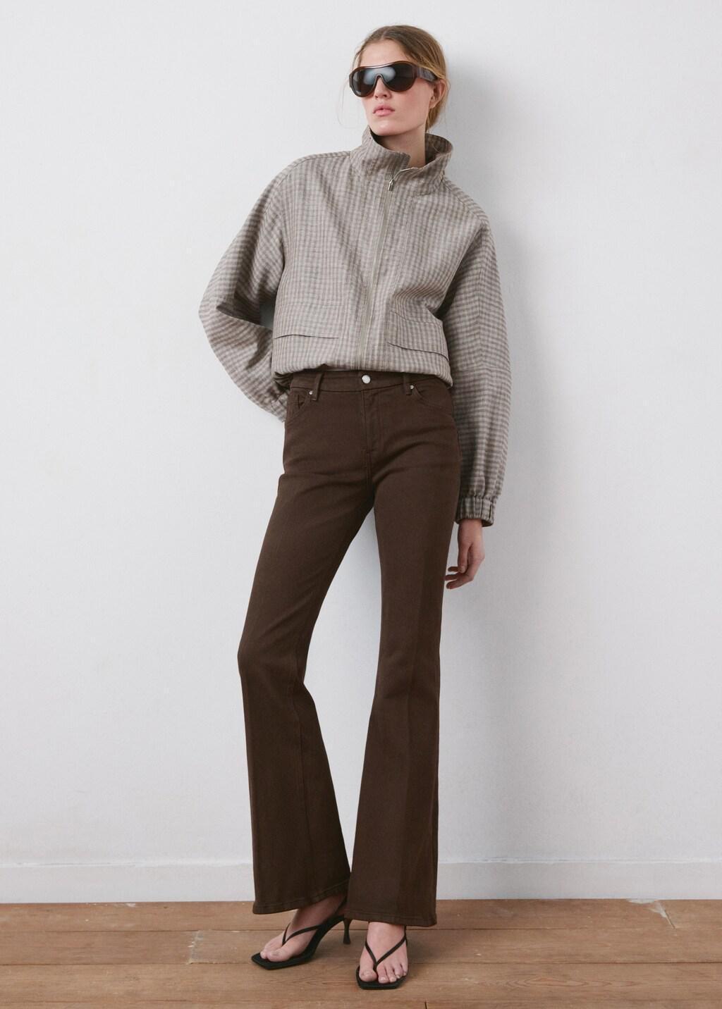 Brown Violet Flared High-Rise Jeans, 0201_32, large image number 0