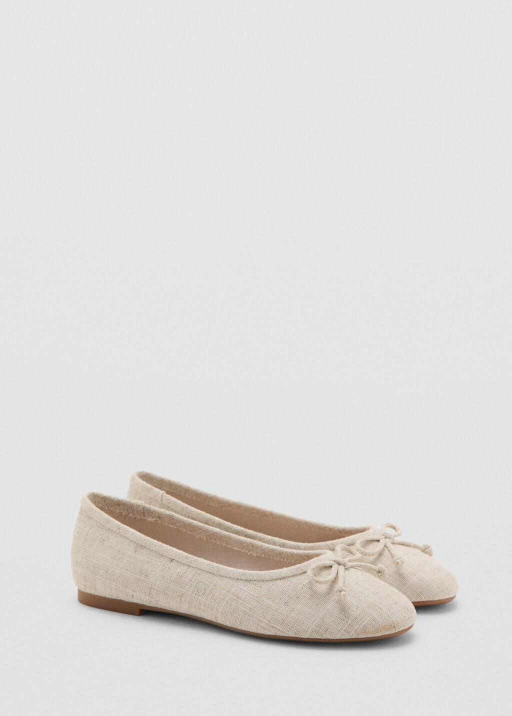 Beige Bow Ballerina, Kids Girls, Light Pastel Brown, medium
