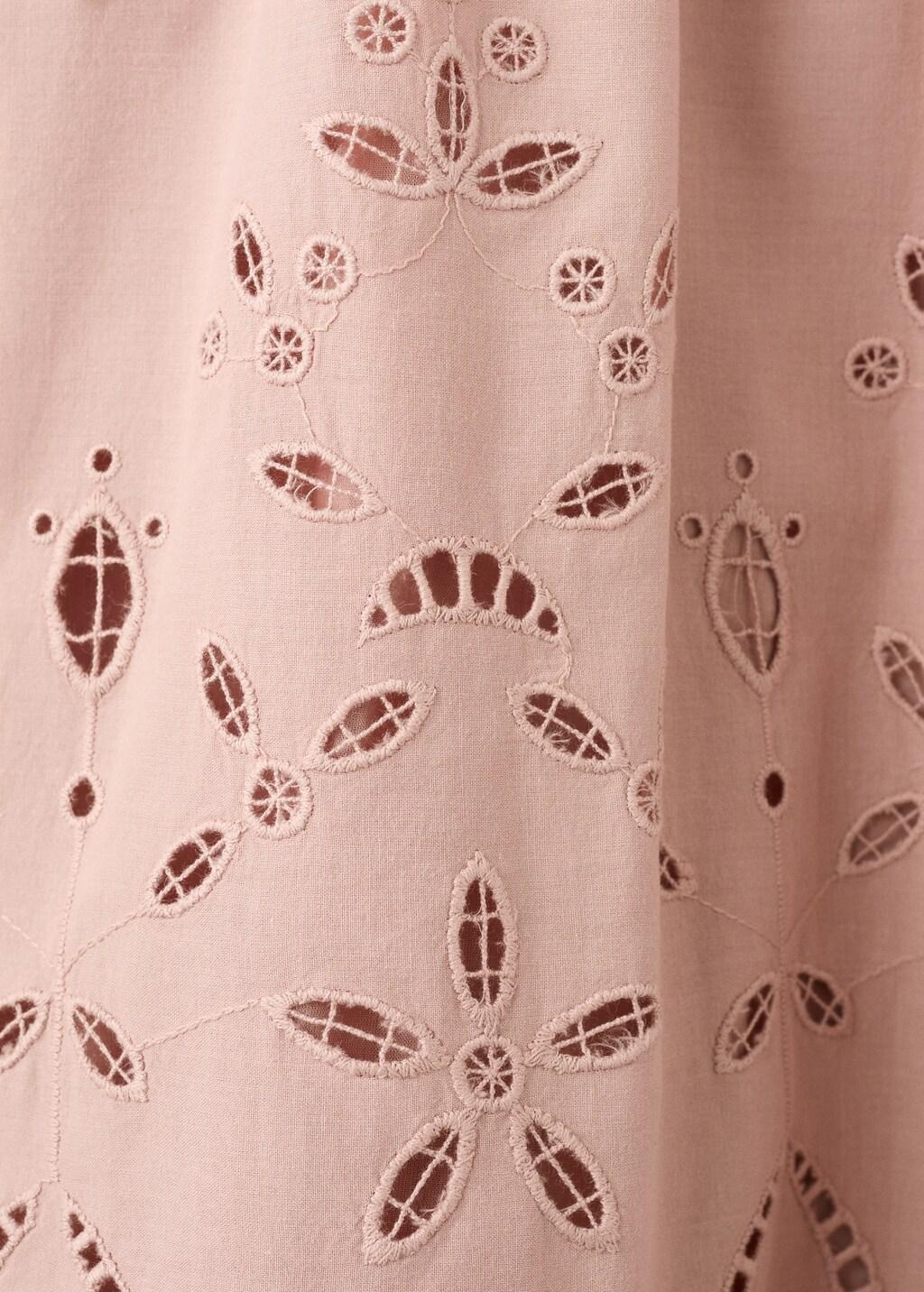 Pink Embroidered Dress With Openwork Details, Baby Girls, Pink, large image number 3