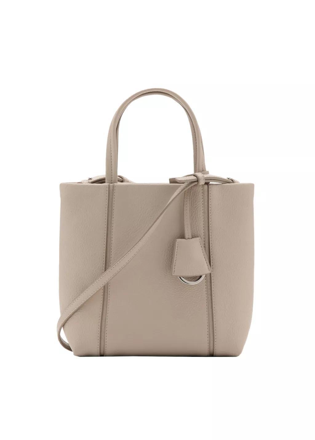 White Mini Rectangular Handbag With Handles, Natural White, large image number 3