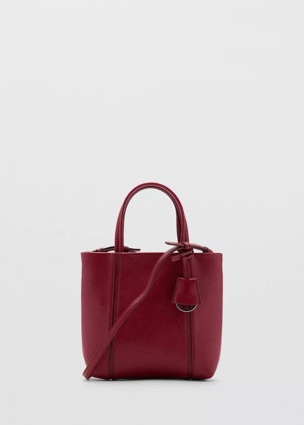 Red Mini Rectangular Handbag With Handles, Red, large image number 3