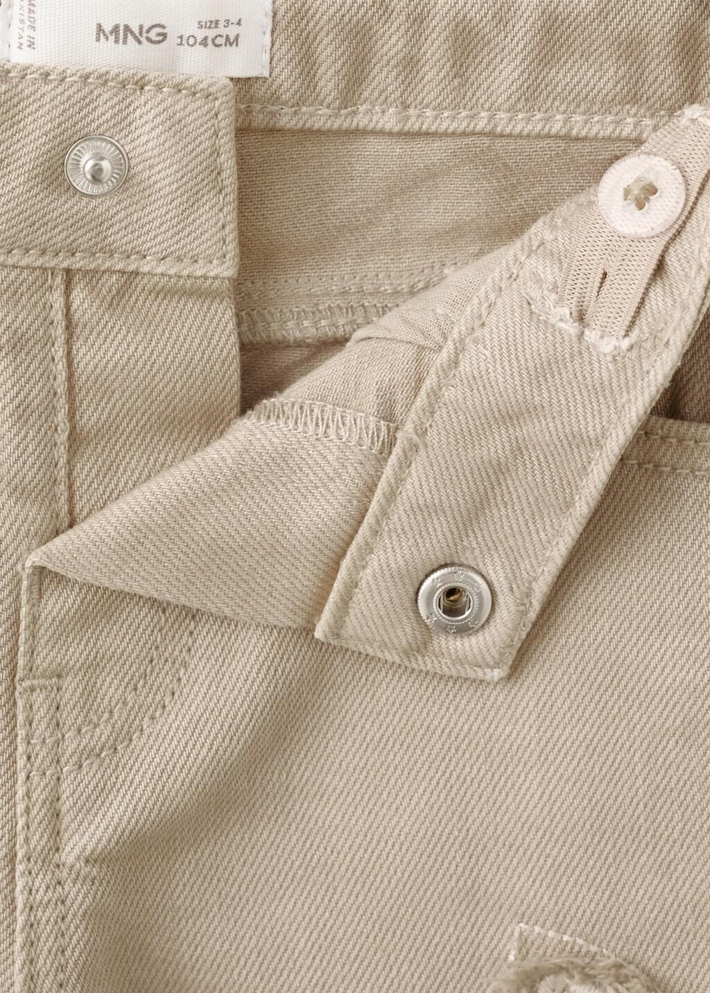 Brown Flower-Embroidered Straight-Fit Jeans, Baby Girl, 0201_35, large image number 1
