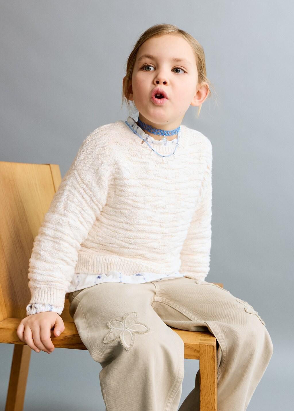 Brown Flower-Embroidered Straight-Fit Jeans, Baby Girl, 0201_35, large image number 3