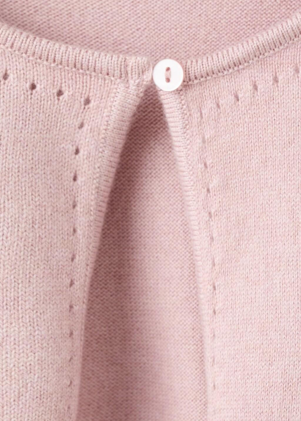 Pink Lt Pastel Fine-Knit Cardigan, Kids Girl, Light-Pastel Pink, medium