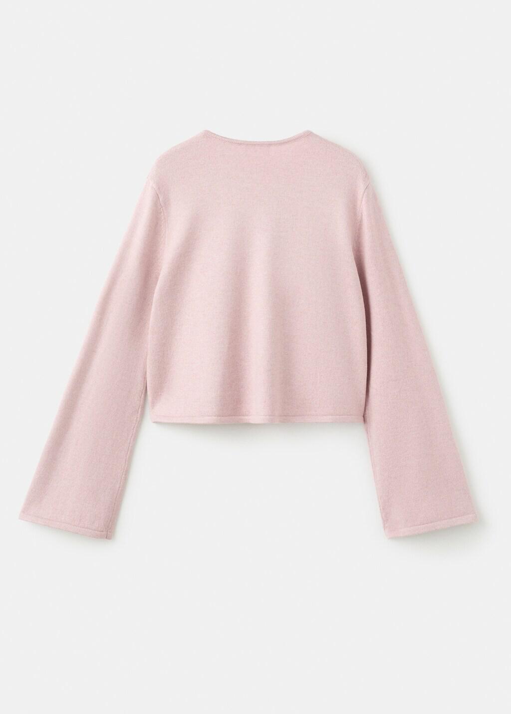 Pink Lt Pastel Fine-Knit Cardigan, Kids Girl, Light-Pastel Pink, medium