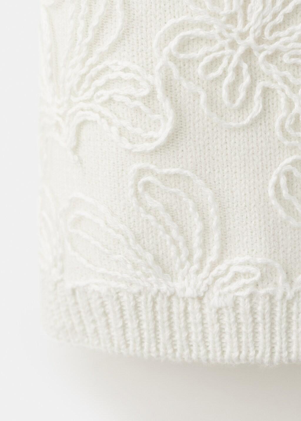 White Embroidered Knit Cardigan, Baby Girls, Natural White, medium