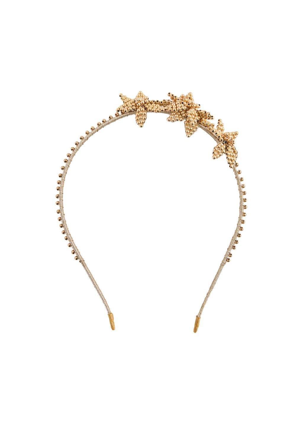 Gold Flower Hairband, Kids Girl, Gold, large image number 3