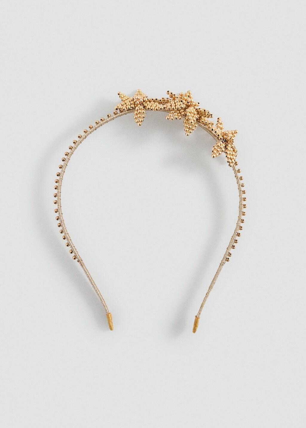 Gold Flower Hairband, Kids Girl, Gold, large image number 4