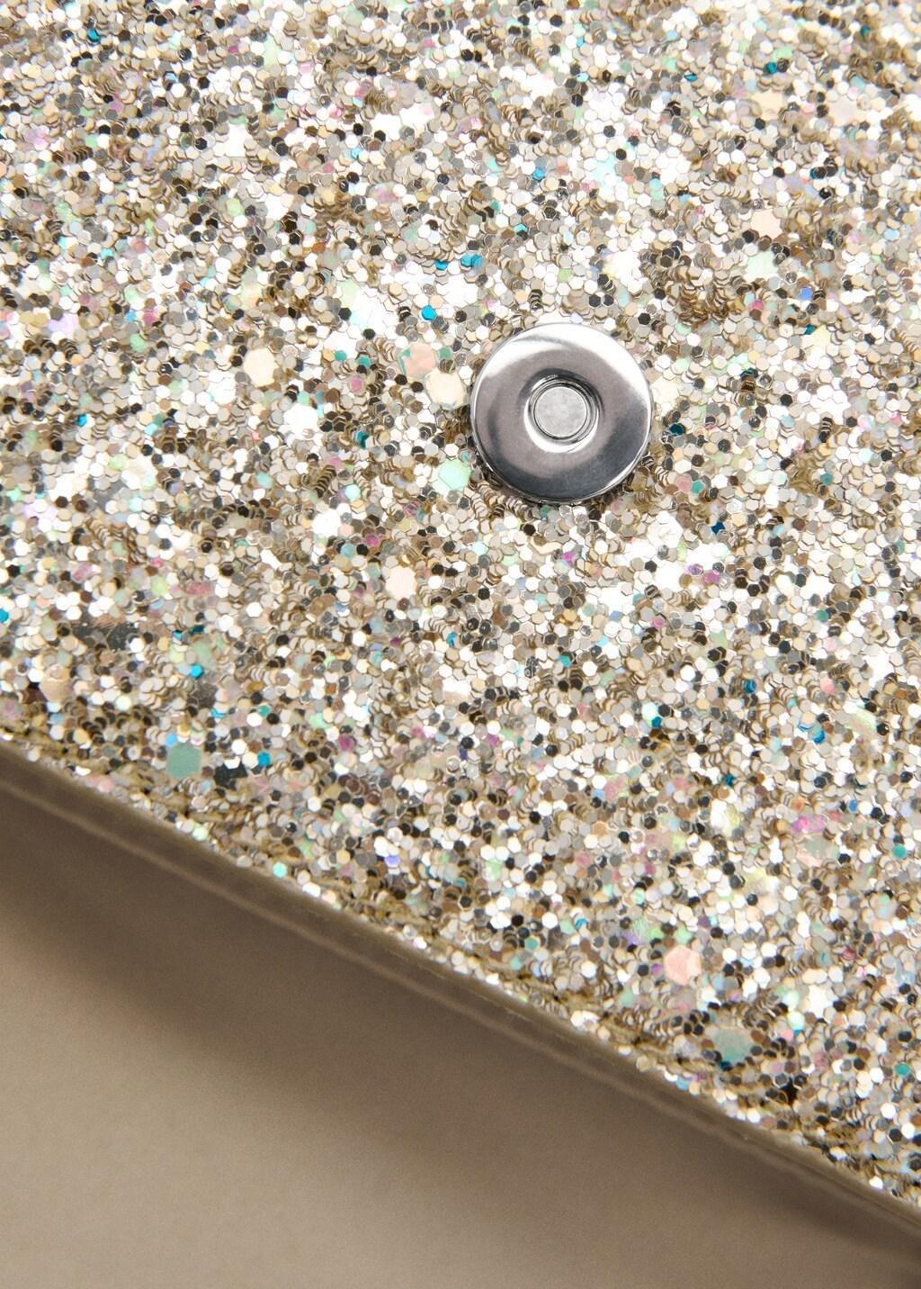 Gold Glitter Flap Handbag, Kids Girl, Gold, large image number 1