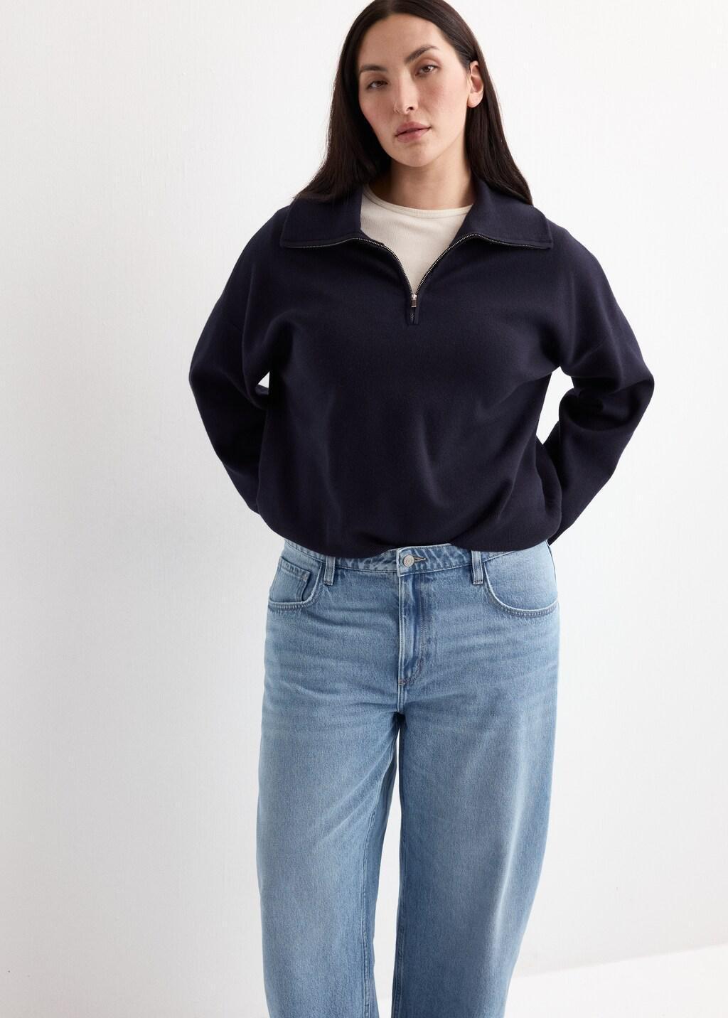 Blue High-Waisted Barrel Jeans, Open Blue, large image number 6