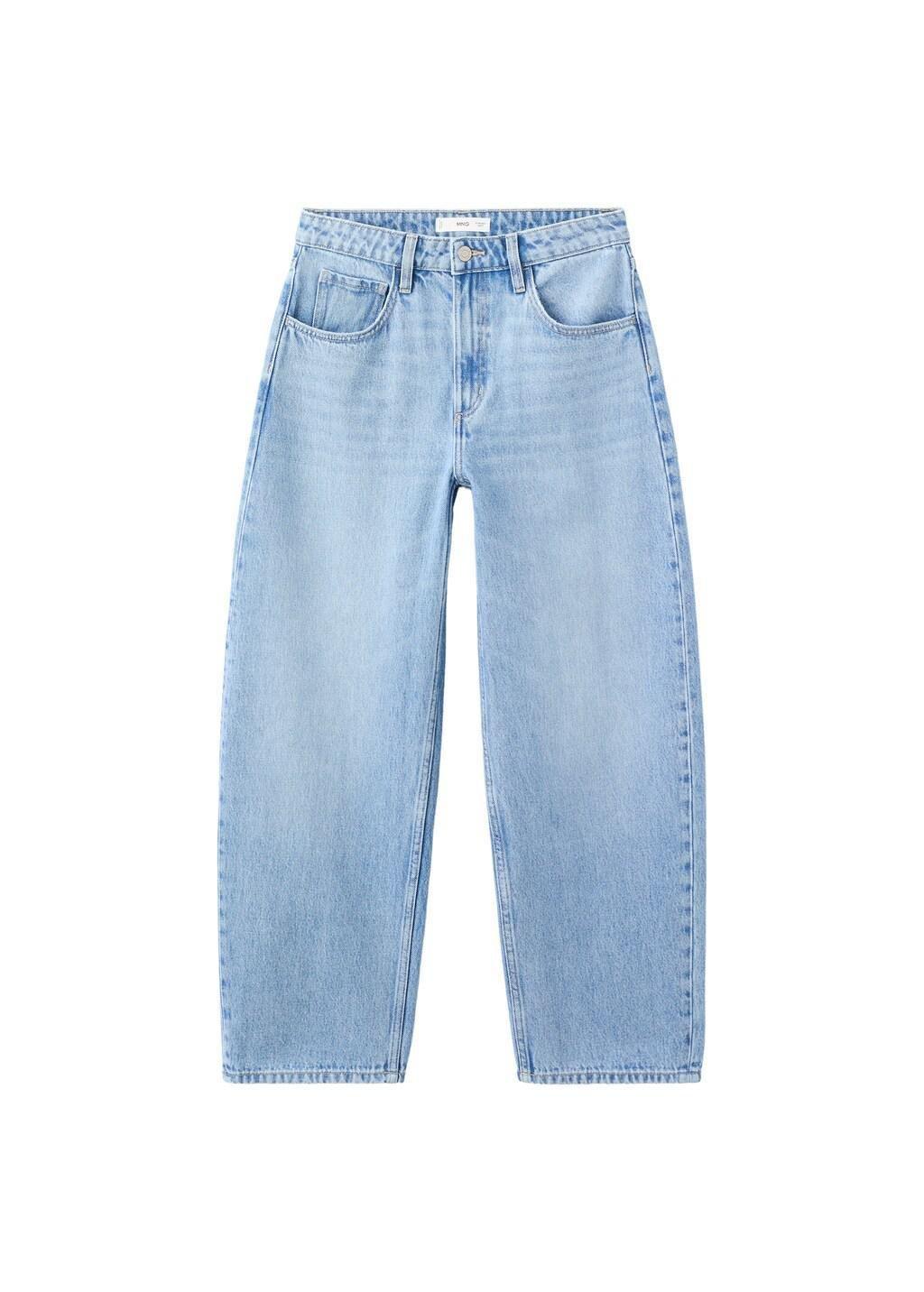 Blue High-Waisted Barrel Jeans, Open Blue, large image number 7
