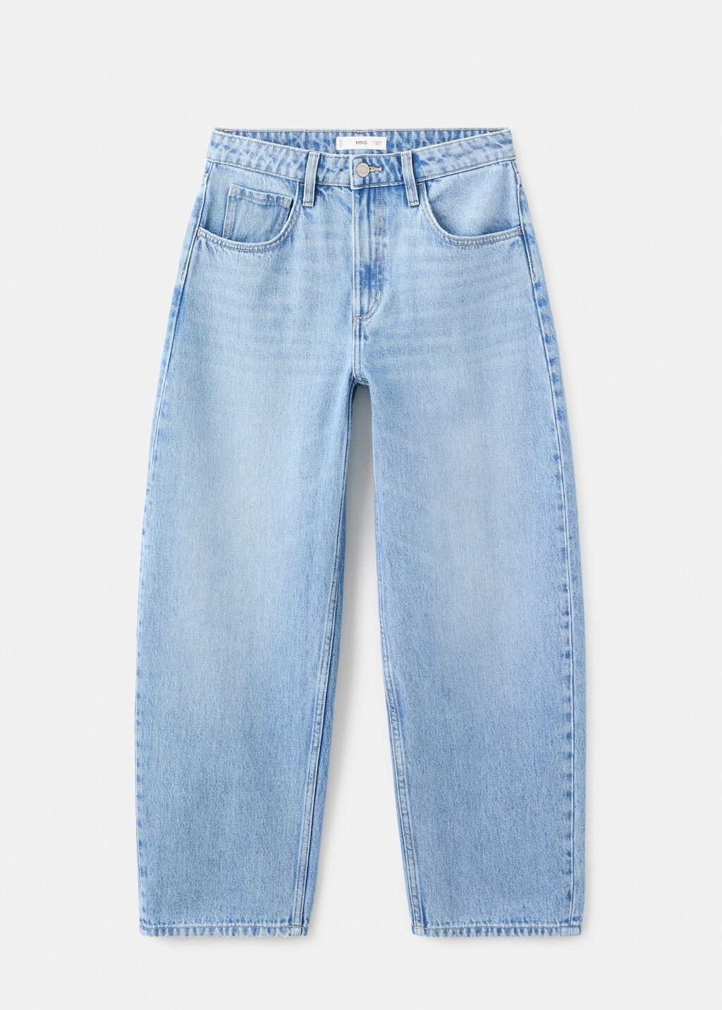 Blue High-Waisted Barrel Jeans, Open Blue, large image number 8