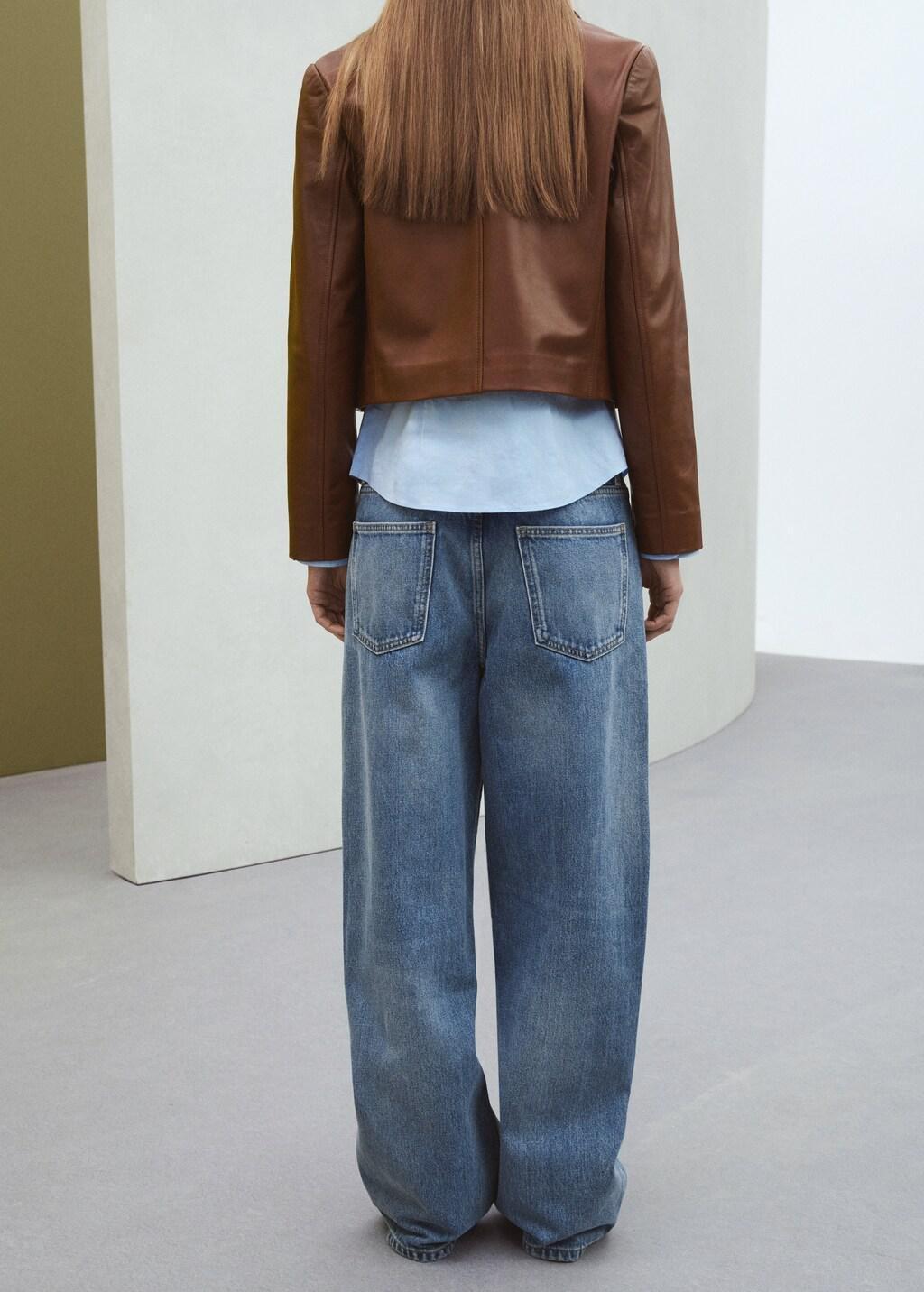 Blue Straight Low-Waist Jeans, Open Blue, medium